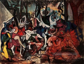Bacchanales Triomphe Pan d apres Poussin 1944 cubiste Pablo Picasso Peinture à l'huile